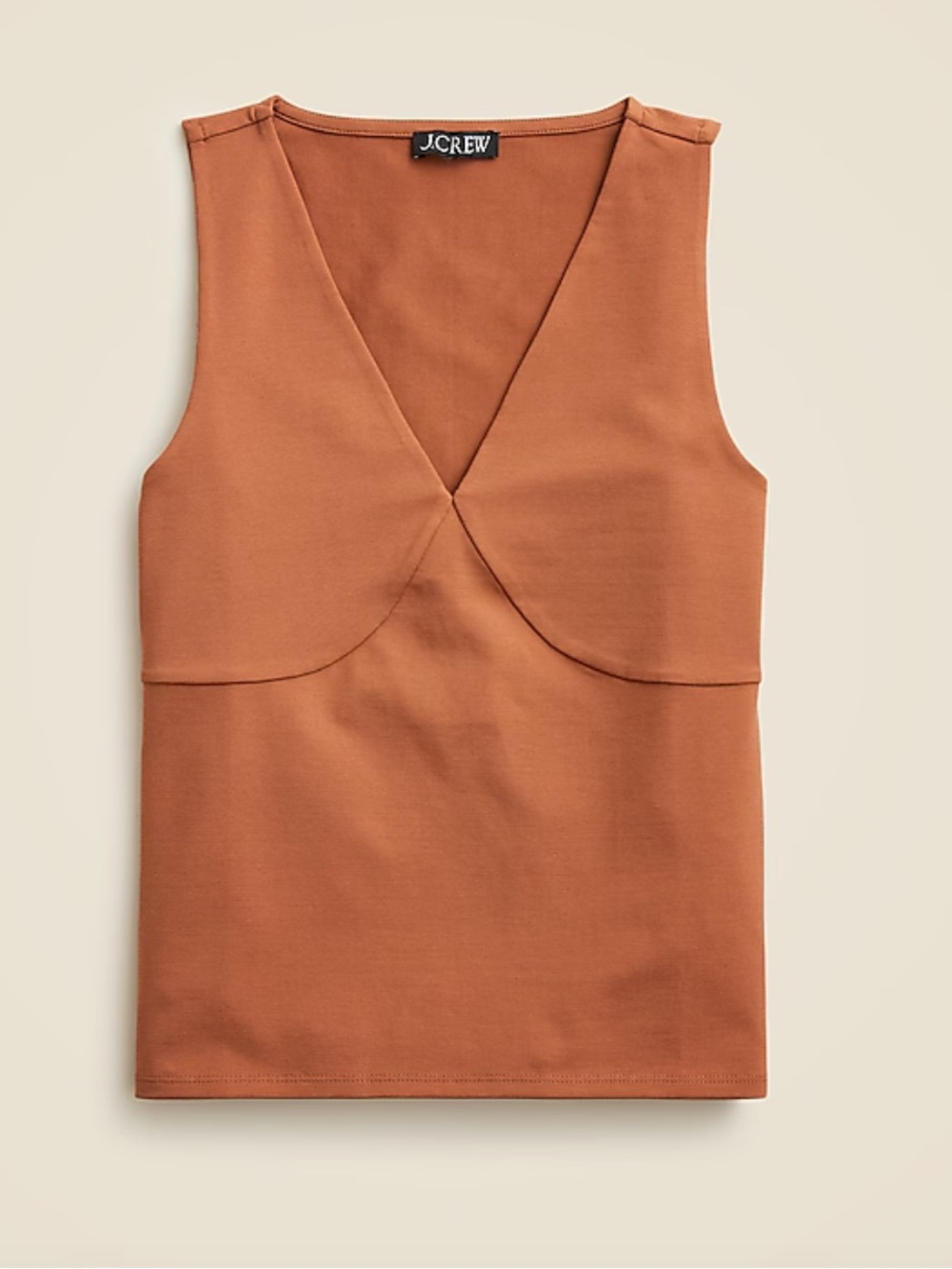 J. Crew Rust Brown V-Neck Sleeveless Tank